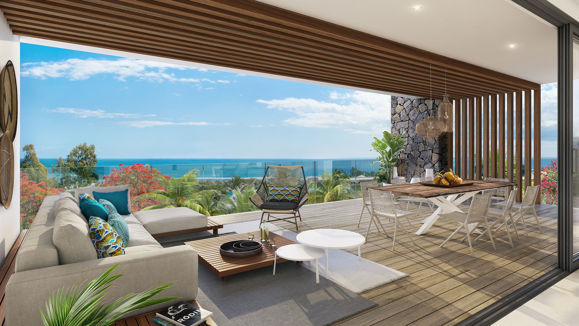 Sileview apartments, duplexes and penthouses in a prestigious residence in Tamarin, west coast of Mauritius. Located on the heights of Tamarin, this project of 10 apartments combines space, comfort, refinement and tranquility.