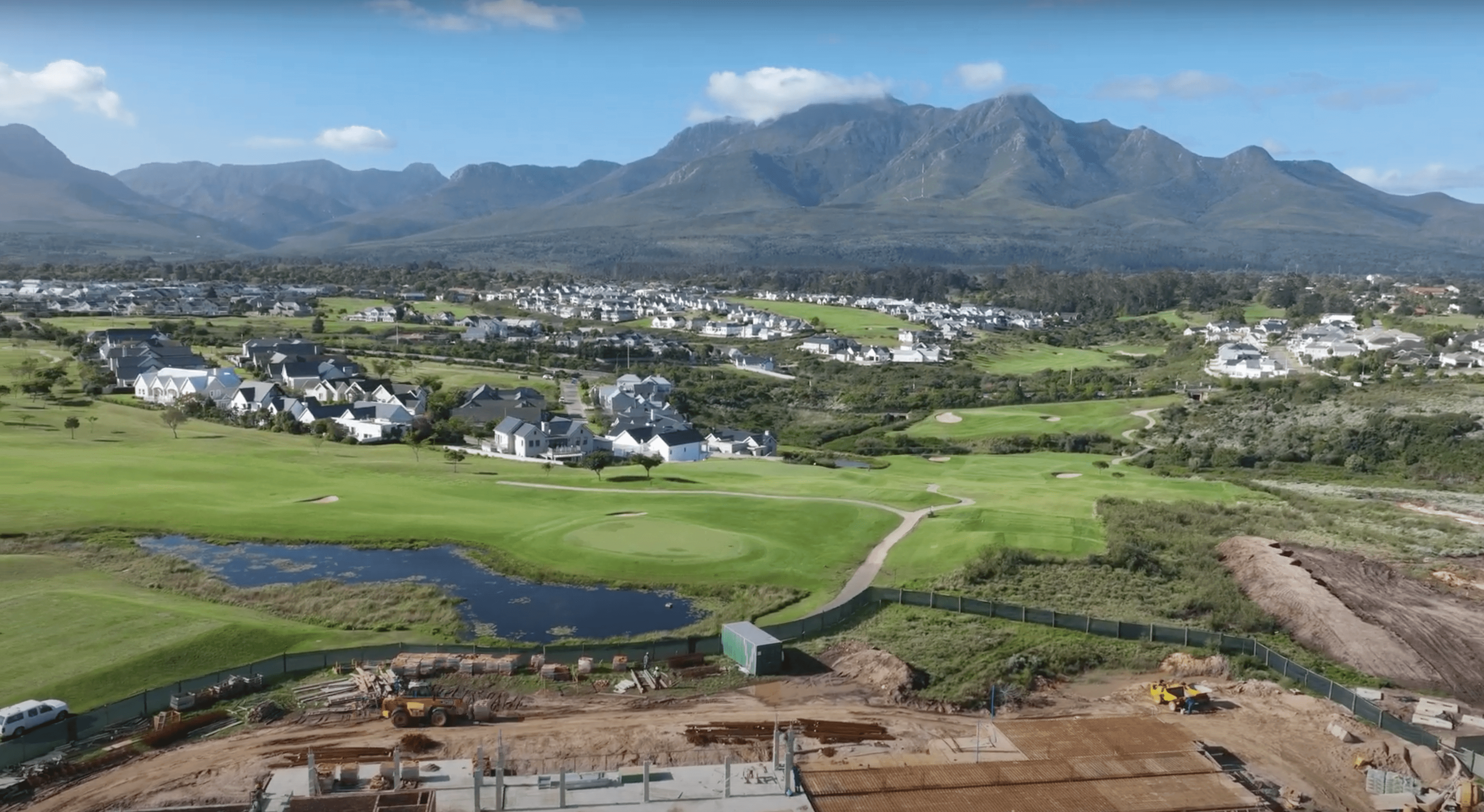 Early November drone shot of Community Centre/Clubhouse